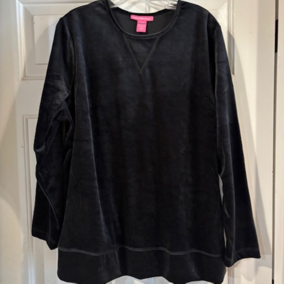 Woman Within Black Velvet top - Picture 1 of 3